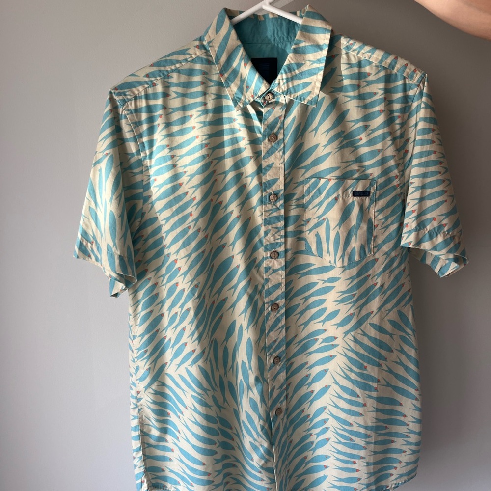Men's Blue Patterned Shirt